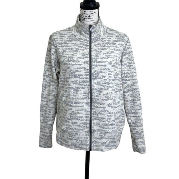 Zyia Active Jacket Full Zip Athletic Stretch Gray Cream Womens Size M - Picture 4 of 6